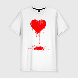 Футболка slim-fit Bloody heart, цвет: белый