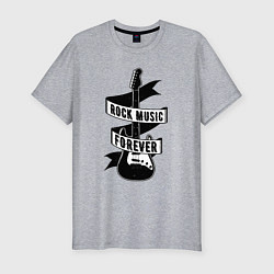 Мужская slim-футболка Рок - навсегда