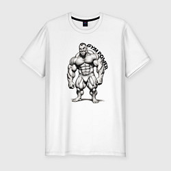 Мужская slim-футболка Gym power сила зала