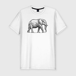 Мужская slim-футболка Слон гуляет