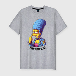 Футболка slim-fit Marge Simpson - punks not dead motto, цвет: меланж