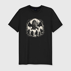 Мужская slim-футболка Герои в логове дракона