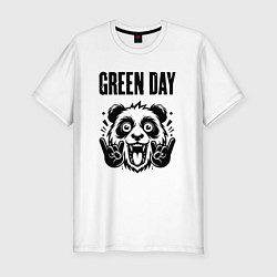 Мужская slim-футболка Green Day - rock panda