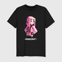 Мужская slim-футболка Minecraft персонаж девушки в костюме