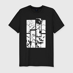 Мужская slim-футболка Синдзи Икари и Аска Лэнгли