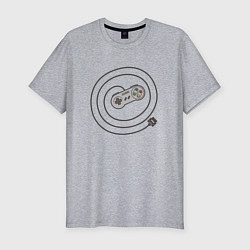 Мужская slim-футболка Классический контроллер игровой приставки Nintendo