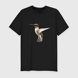 Мужская slim-футболка Рубиновогорлый колибри