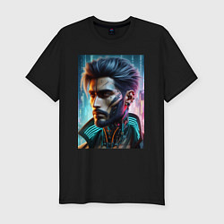 Мужская slim-футболка Cyber dude - ai art