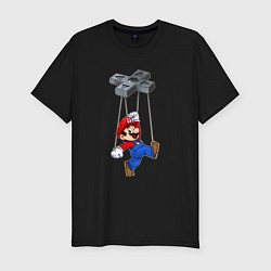 Мужская slim-футболка Марионетка Марио