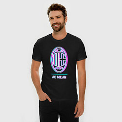 Футболка slim-fit AC Milan FC в стиле glitch, цвет: черный — фото 2