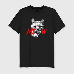 Футболка slim-fit Meow kitty, цвет: черный