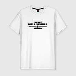 Мужская slim-футболка Helldivers 2 - black