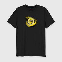 Футболка slim-fit Обезьяна и банана, цвет: черный