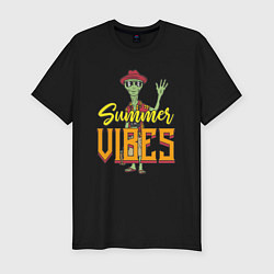 Футболка slim-fit Пришелец summer vibes, цвет: черный