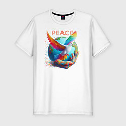 Футболка slim-fit Голубь мира peace, цвет: белый