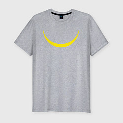 Мужская slim-футболка Желтый полумесяц улыбкой