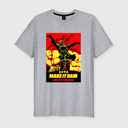 Мужская slim-футболка Helldivers 2: Make it Rain