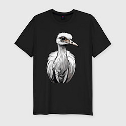 Мужская slim-футболка Страус рисованый