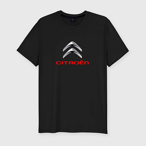 Мужская slim-футболка Citroen авто спорт / Черный – фото 1