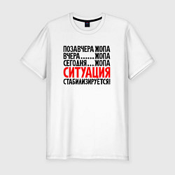 Мужская slim-футболка Ситуация стабилизируется