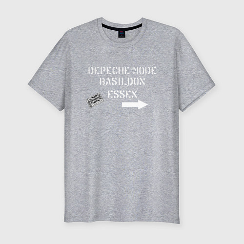 Мужская slim-футболка Depeche Mode - basildon essex / Меланж – фото 1