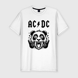Футболка slim-fit AC DC - rock panda, цвет: белый