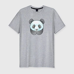 Футболка slim-fit Маленькая забавная панда, цвет: меланж