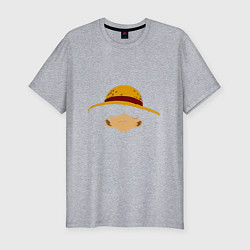 Мужская slim-футболка Луффи Монки соломенная шляпа