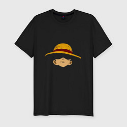 Мужская slim-футболка Луффи Монки соломенная шляпа