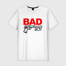 Футболка slim-fit Bad boy with gun, цвет: белый