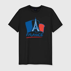 Футболка slim-fit France, цвет: черный