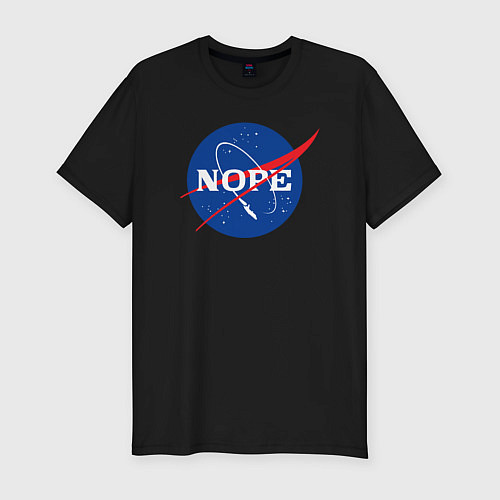 Мужская slim-футболка Nope NASA / Черный – фото 1