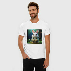 Футболка slim-fit Зайчик в одежде, цвет: белый — фото 2