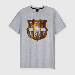 Мужская slim-футболка Фк Барселона 3D gold