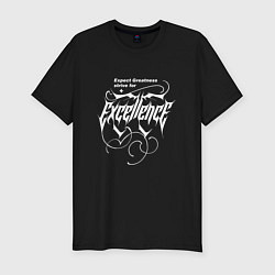 Футболка slim-fit Ожидая благодарности стремитесь к совершенству, цвет: черный
