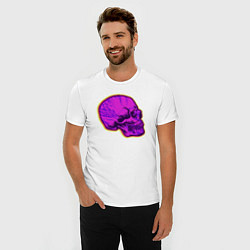 Футболка slim-fit Пурпурный череп, цвет: белый — фото 2