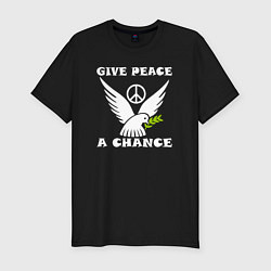 Мужская slim-футболка Дайте миру шанс