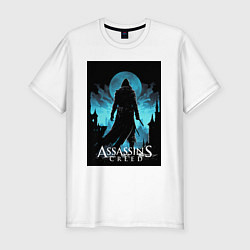 Футболка slim-fit Assassins creed темная ночь, цвет: белый