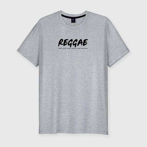 Мужская slim-футболка Reggae music in black white / Меланж – фото 1