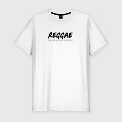 Мужская slim-футболка Reggae music in black white