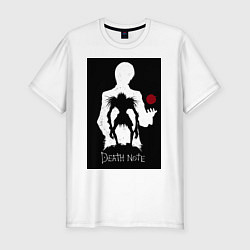 Мужская slim-футболка Тетрадь смерти Рюк яблоко