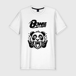 Мужская slim-футболка David Bowie - rock panda