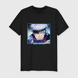 Мужская slim-футболка Сатору Годзё портрет Jujutsu Kaisen