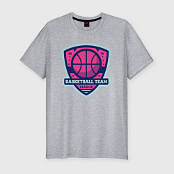 Мужская slim-футболка Баскетбольная командная лига