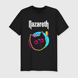 Футболка slim-fit Nazareth rock star cat, цвет: черный