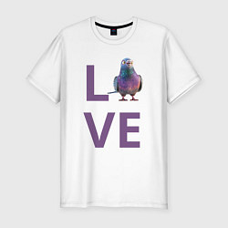 Мужская slim-футболка Любовь к голубям