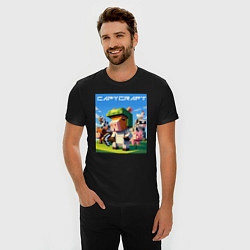 Футболка slim-fit Capycraft - collaboration ai art, цвет: черный — фото 2