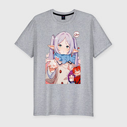 Футболка slim-fit Sousou no Frieren: Heart, цвет: меланж