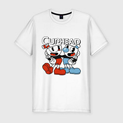 Футболка slim-fit Cuphead and Mugman, цвет: белый