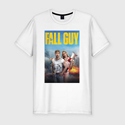 Футболка slim-fit Ryan Gosling and Emily Blunt the fall guy, цвет: белый